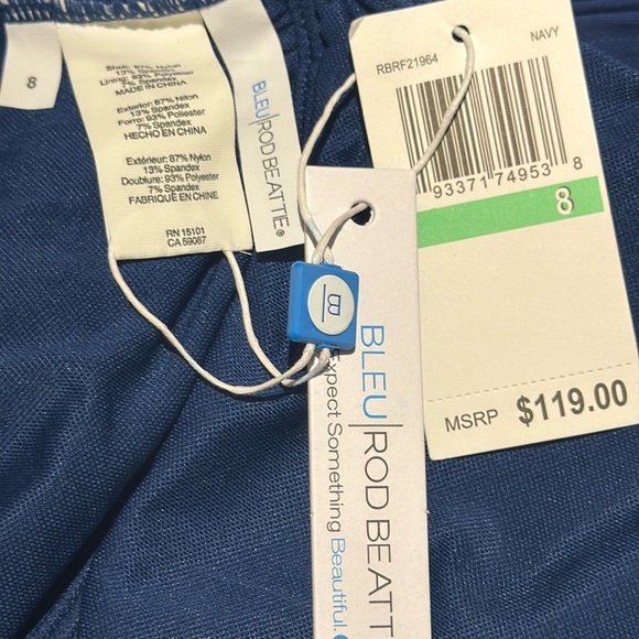 Bleu Rod Beattie Ruffle Latice Plunge One Piece - Picture 12 of 13